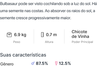 Informativo sobre o Bulbasaur